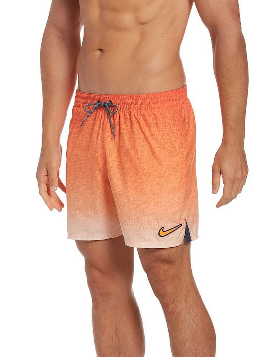 Nike Costum de baie pentru bărbați Pantaloni scurți Portocaliu cu modele