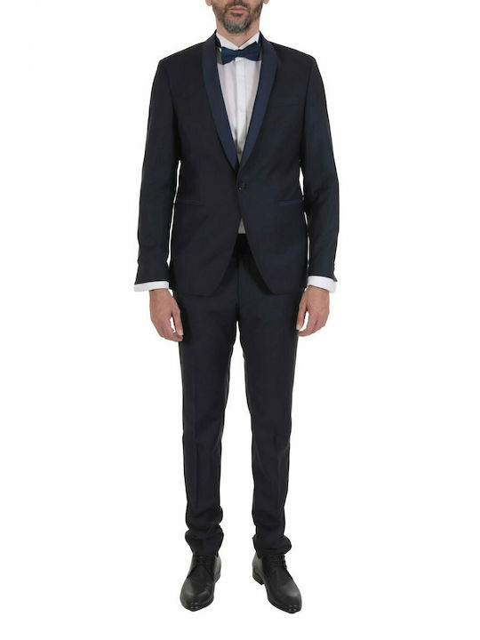 Karl Lagerfeld Ανδρικό Κοστούμι με Στενή Εφαρμογή Navy Μπλε