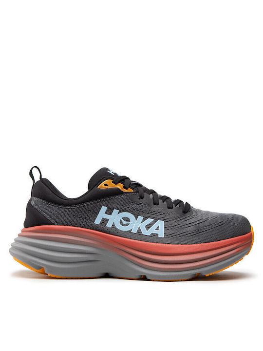 Hoka Bondi 8 Men's Running Sport Shoes Gray