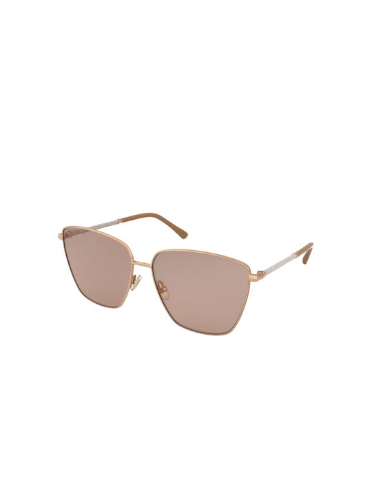 Jimmy Choo Women's Sunglasses with Rose Gold Metal Frame and Pink Lens Lavi/S BKU/2S