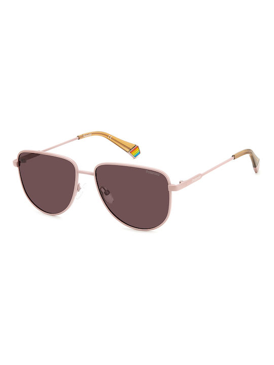 Polaroid Ochelari de soare Roz cu Metalic Cadru & Violet Lentilă