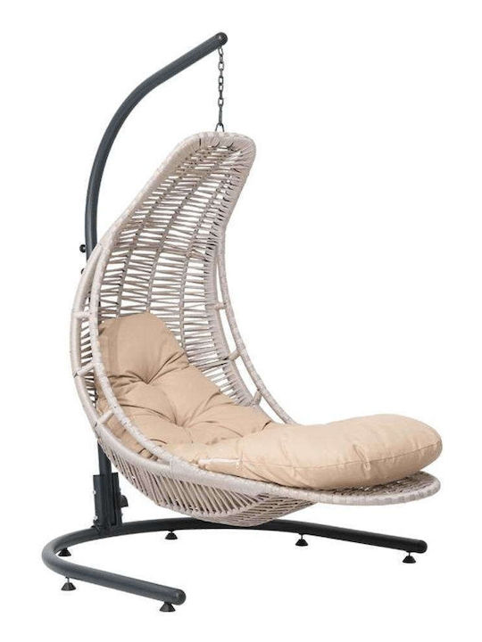 Alok Φωλιά με Βάση Rattan 121x140x200cm Cappuccino