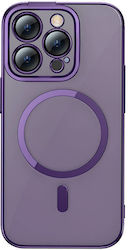 Baseus Glitter Magnetic Plastic Back Cover Set with Tempered Glass Purple (iPhone 14 Pro)