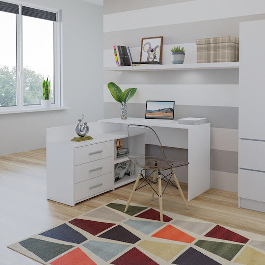 Γωνιακό Γραφείο Dany 120x120x75εκ. Λευκό
