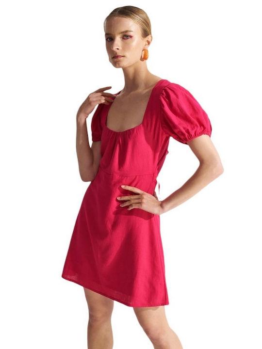 Ale - The Non Usual Casual Summer Mini Dress Fuchsia