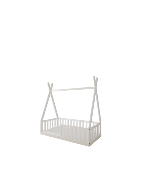 Tipi Παιδικό Κρεβάτι Montessori Μονό Λευκό , για Στρώμα 70x140cm