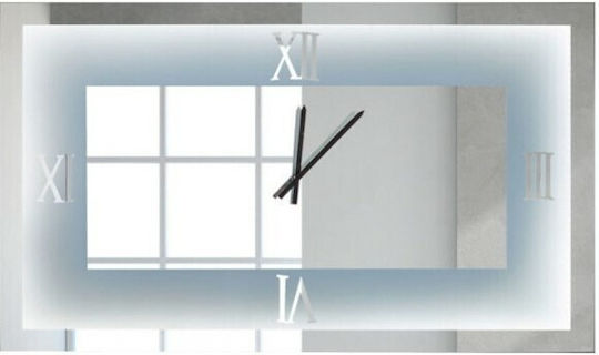 Ploumatos Ρολόι Τοίχου Καθρέφτης Λευκό 158x80cm