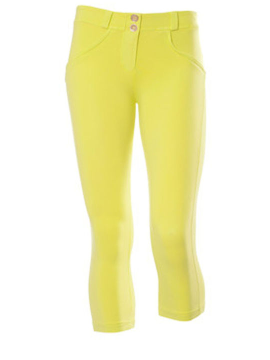 Freddy Γυναικείο Βαμβακερό Capri Παντελόνι Push-up σε Slim Εφαρμογή Κίτρινο