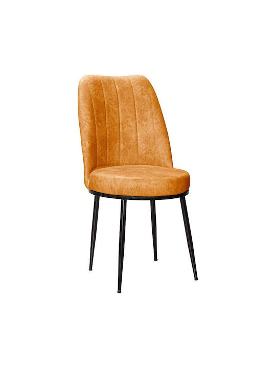 Farell I Dining Room Fabric Chair Orange 46x48x92cm 4pcs