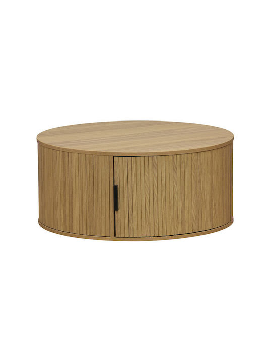 Round Coffee Table Scandi Wooden Natural L80xW80xH35.5cm