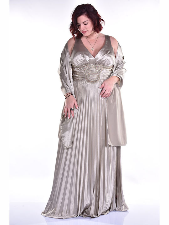 Charly Maxi Evening Dress Silver.