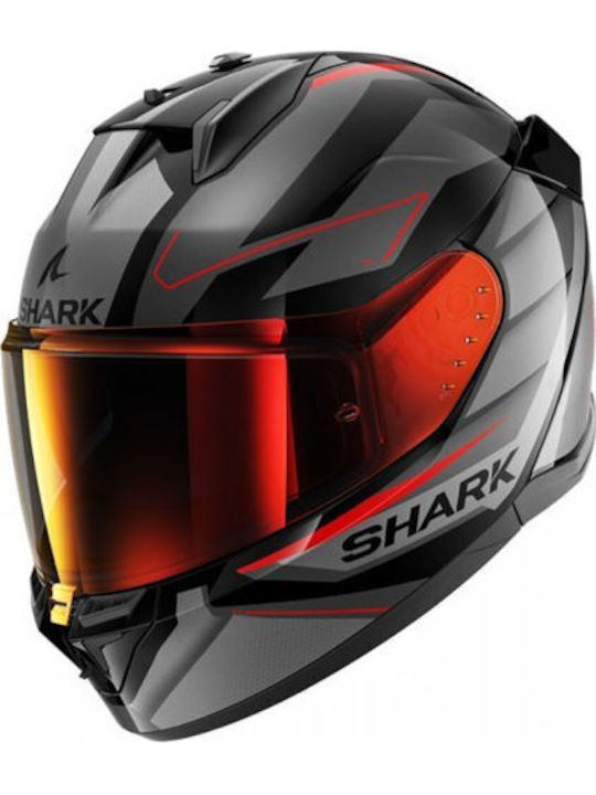 Shark D-skwal 3 Sizler Black / Red / Anthracite Κράνος Μηχανής Full Face ECE 22.06 1540gr με Pinlock και Sunvisor
