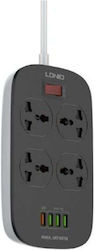 Ldnio Power Strip with Switch and USB Black