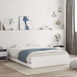 Semi-Double Bed Base for Mattress 120x200cm White