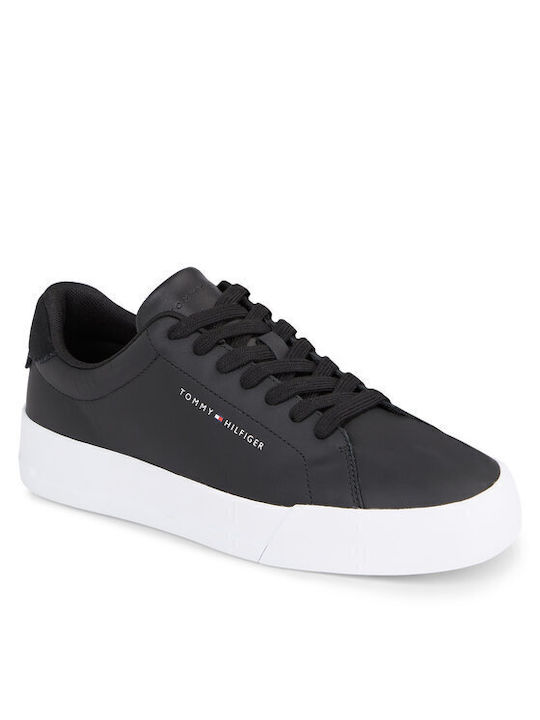 Tommy Hilfiger Th Court Ανδρικά Sneakers Μαύρα