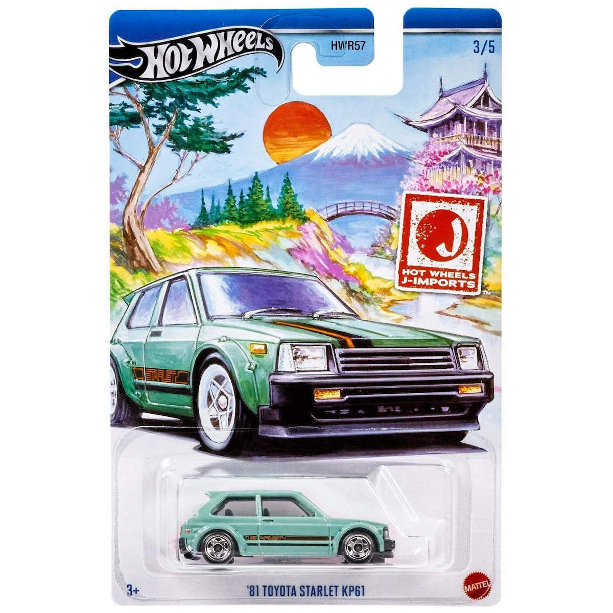 Hot Wheels Toyota Starlet KP Αυτοκινητάκι Toyota Starlet KP για Ετών HRT