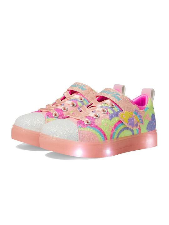 Skechers Kids Sneakers with Lights Coral