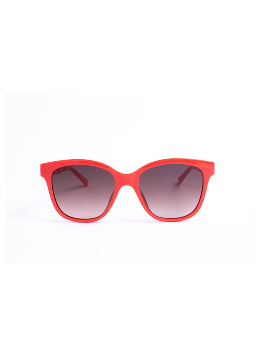 Benetton Women's Sunglasses with Red Plastic Frame and Red Gradient Lens BE5016 200