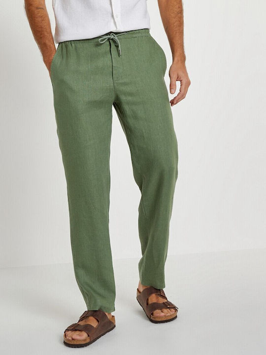 La Redoute Men's Trousers in Straight Line Green