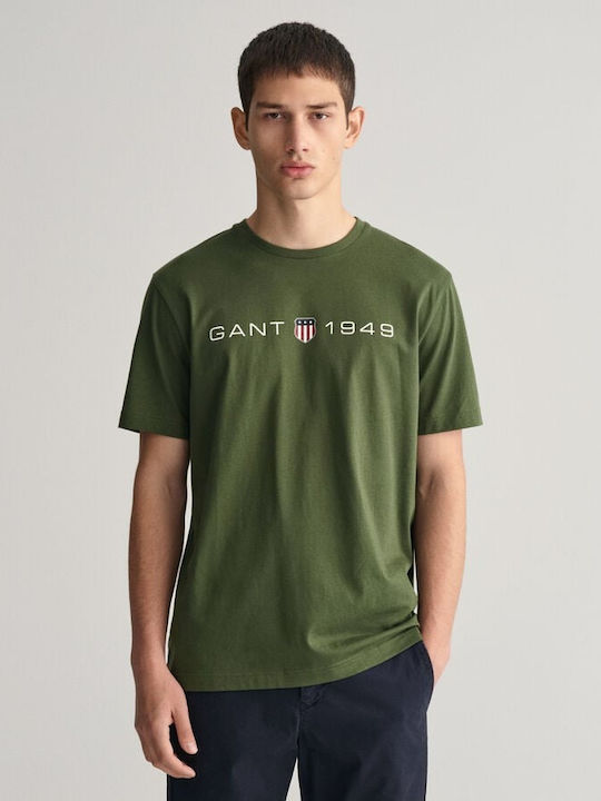 Gant Ανδρικό T-shirt Κοντομάνικο Πράσινο
