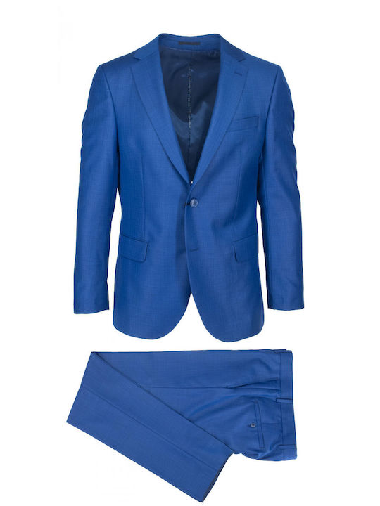 Freeman Clothing Costum Bărbați cu Croială Normală Albastru
