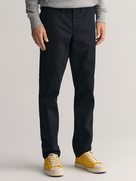 Gant Men's Trousers Chino Elastic in Slim Fit Black