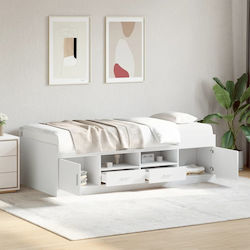 Sofa Bed Single for Mattress 75x190cm White