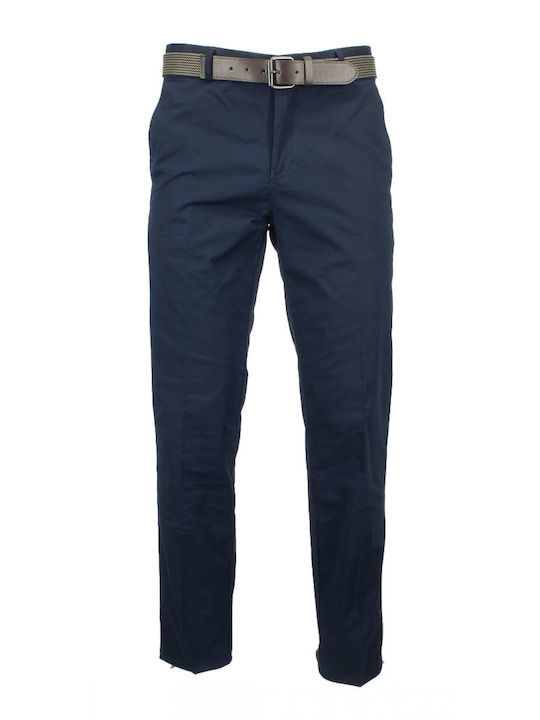 New York Tailors Toby Men's Trousers Chino in Regular Fit Dark Blue