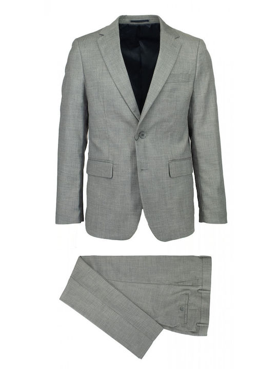 New York Tailors Ανδρικό Κοστούμι με Στενή Εφαρμογή Grey
