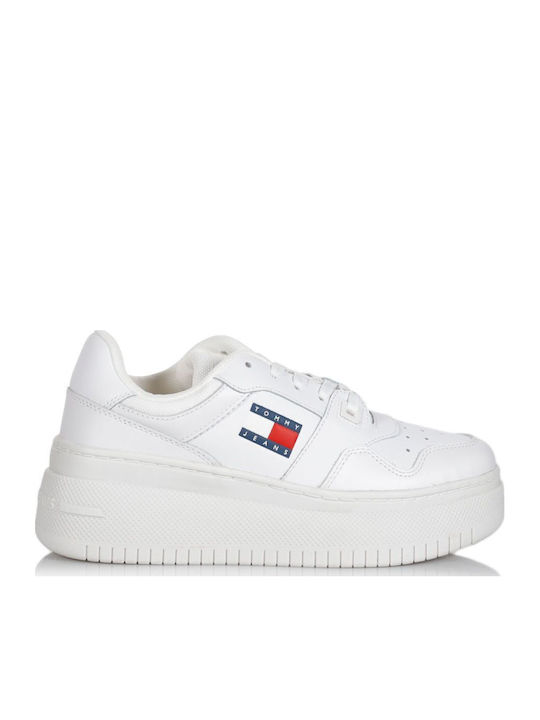 Tommy Hilfiger Retro Basket Flatforms Sneakers White
