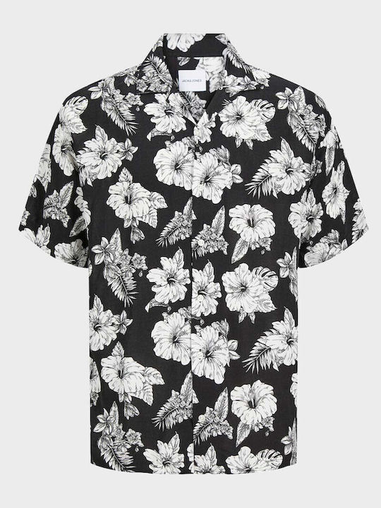 Мъжка риза Jack&Jones Relaxed Fit Floral 12249210 Черна