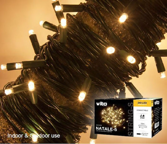 240 Λαμπάκια LED 10μ. Θερμό Λευκό σε Σειρά