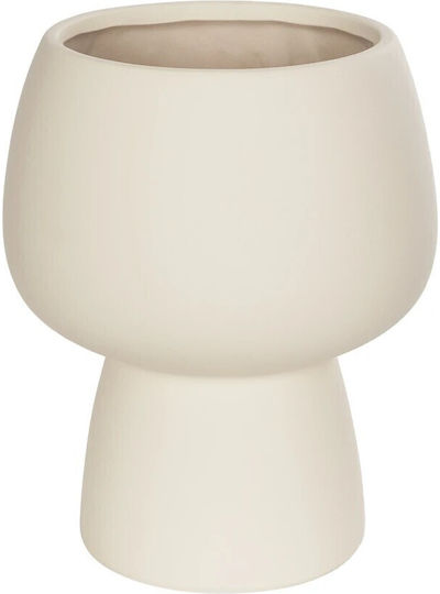 GloboStar Βάζο Κεραμικό Morea Μπεζ Φ17xΥ20cm