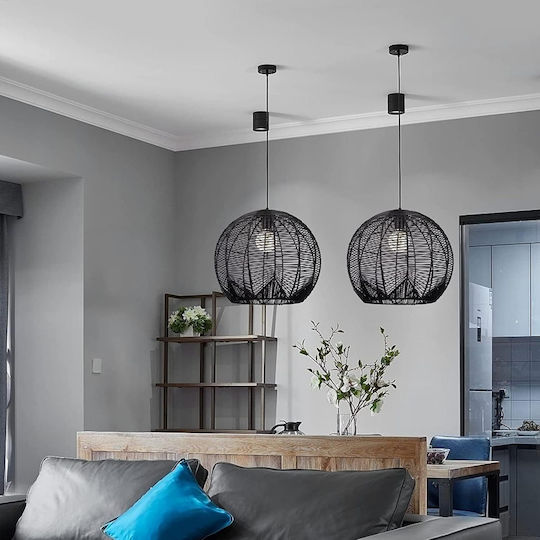 Polihome Zeriac Κρεμαστό Φωτιστικό Μαύρο 45x45x32εκ.