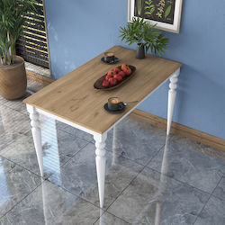 Τραπέζι 893ran5432 120x70x73,8cm Oak-white Μοριοσανίδα Μελαμίνη