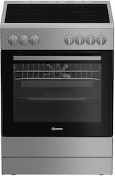Indesit Ελεύθερη με Κεραμικές Εστίες Inox I6V5PMS