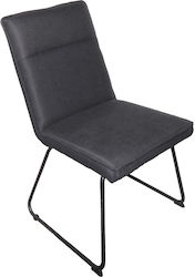 Chairs Dining Room Essential 54x59x89cm 4pcs Black Velvet-Black Metal