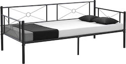 Καναπές Κρεβάτι Μονό για Στρώμα 90x190cm Μαύρο