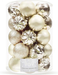 Christmas Ball Set 20 Pieces 5 Designs 6cm Gold