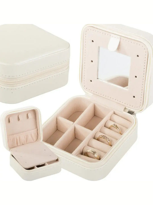 Verk Group Beige Travel Jewellery Box 10x10cm