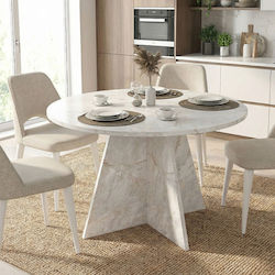 Tailor Round Dining Room Table White Marble Effect