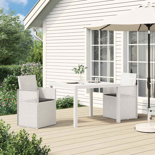 Gartenstühle Weiß 2 Stück 53x47x88,5 cm