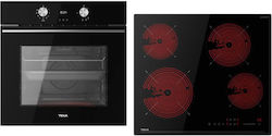 Teka Άνω Πάγκου με Κεραμικές Εστίες Μαύρος HLB 8418 P BK + TBC 64120 TCS BK