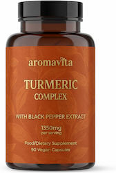 Aromavita Kurkuma Komplex | Dreifache Wirkung | 1350mg | 90 Vegane Kräuterkapseln