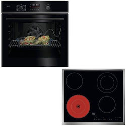 AEG Aufsatzbackofen 71 l mit Keramikkochfeld 59,5 cm breit, Schwarz