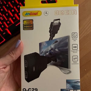 Andowl Q-C29 Μετατροπέας HDMI male σε HDMI 2x female 1τμχ