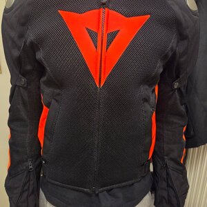 Dainese Energyca Air Tex Men's Motorcycle Jacket 4 Seasons Black/Fluo Red 1735241-628