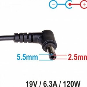 Akyga Φορτιστής Laptop 120W 19V 6.3A για Lenovo χωρίς Καλώδιο Τροφοδοσίας (AK-ND-44)