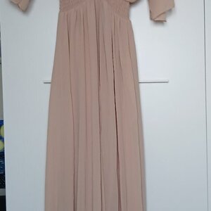 Lynne 049-511036-115 Maxi Καλοκαιρινό Φόρεμα για Γάμο / Βάπτιση Κρουαζέ Powder