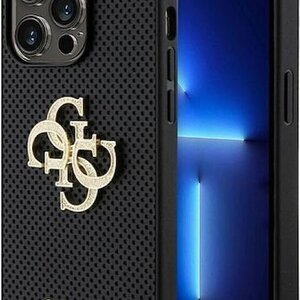 Guess Back Cover Μεταλλικό Μαύρο (iPhone 15 Pro Max) GUHCP15XPSP4LGK